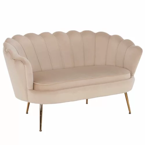 Art-deco desing pad, bézs bársony szövet/arany króm- arany, NOBLIN