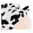 Puff kistehén alakban, Velvet anyag fehér/fekete/natúr, MOLLY
