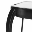 Kerti kisasztal, fekete acél/edzett üveg, RAMOL