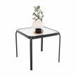 Kerti kisasztal, fekete acél/edzett üveg, RAMOL