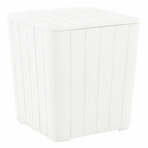 Kerti tároló doboz/kisasztal, fehér, IBLIS
