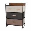 Komód szövet fiókokkal, fekete/bézs/barna, HAZEL TYP 2