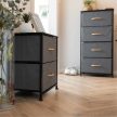 Komód szövet fiókokkal, fekete/sötétszürke, PALMERA TYP 2