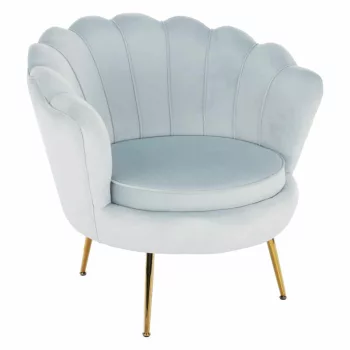   Fotel Art-deco stílusban, szürke-kék Velvet anyag/gold chróm-arany, NOBLIN , Szürke , Szövet