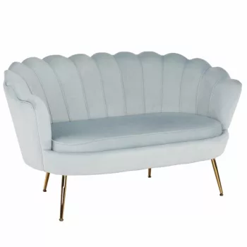   Pad Art-deco stílusban, szürke-kék Velvet anyag/gold chróm-arany, NOBLIN , Szürke , Szövet