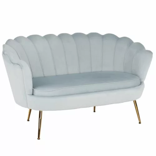 Pad Art-deco stílusban, szürke-kék Velvet anyag/gold chróm-arany, NOBLIN , Szürke , Szövet