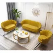 Fotel Art-deco stílusban, mustár színű Velvet anyag/gold chróm-arany, NOBLIN , Sárga , Szövet