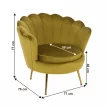 Fotel Art-deco stílusban, mustár színű Velvet anyag/gold chróm-arany, NOBLIN , Sárga , Szövet