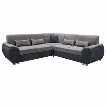   Ülőgarnitúra, sötét szürke/szürke Soro anyag, balos, kivitel, EMILY