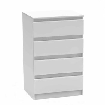 4 fiókos komód, fehér, HANY NEW 014