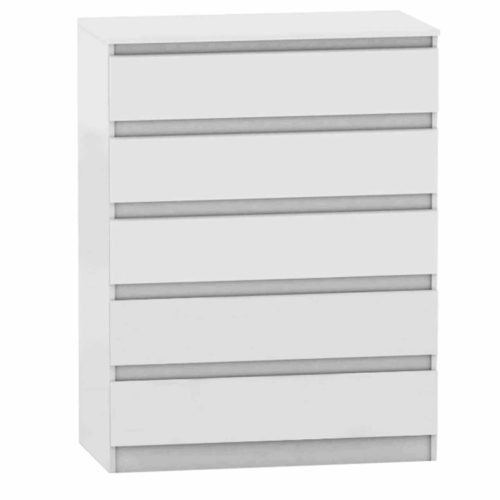5 fiókos komód, fehér, HANY NEW 005