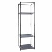Polcállvány, fém/szövet, fekete, ALBUS