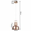 Függőlámpa retro stílusban, fém, rose gold, AVIER TYP 3