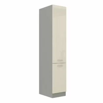   Magas élelmiszerszekrény, bézs magas fényezéssel, PRADO 40 DK-210 2F , Szürke , MDF