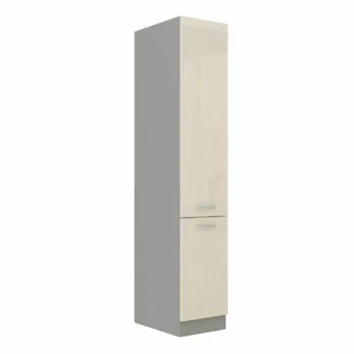 Magas élelmiszerszekrény, bézs magas fényezéssel, PRADO 40 DK-210 2F , Szürke , MDF