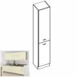Magas élelmiszerszekrény, bézs magas fényezéssel, PRADO 40 DK-210 2F , Szürke , MDF
