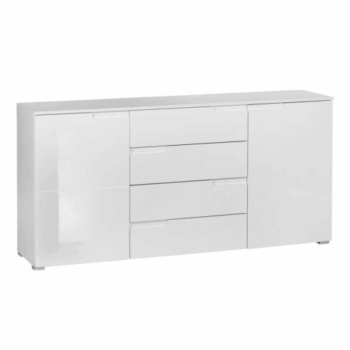 Komód,  fehér HG fény/fehér, MESIRE TYP 2