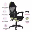 Irodai/gamer szék, fekete/zöld, JORIK