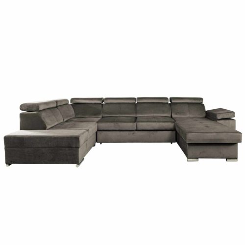 Ülőgarnitúra, szürkésbarna taupe, jobbos, LAMORA U