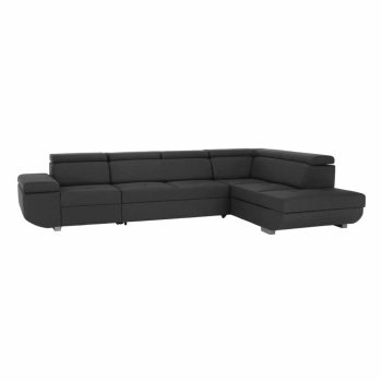   Ülőgarnitúra, sötétszürke, szövet Stark, jobbos, MAVIS