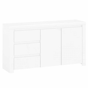 Komód 2D3S, fehér fényes, LINDY