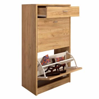   Kétrészes cipősszekrény, artisan, VIVAT NEW TYP 1 , Barna , Faforgács