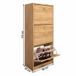 Háromrészes cipősszekrény, artisan, VIVAT NEW TYP 2 , Barna , Faforgács