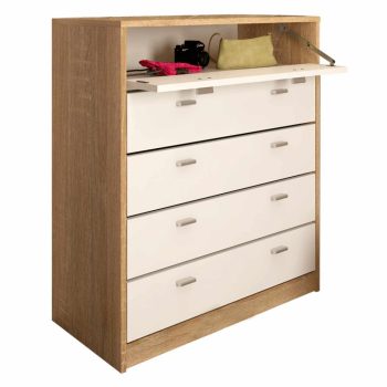   Ötrészes cipősszekrény, tölgy sonoma/fehér, VIVAT NEW TYP 4 , Fehér , Faforgács