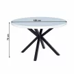 Étkezőasztal, fehér matt/fekete, átmérő 120 cm, MEDOR , Fekete , Fém