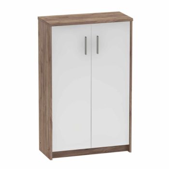   Pc sarok asztal, kraft dunkel/fehér, JOHAN 2 NEW 13 , Kraft dunkel , ABS élek