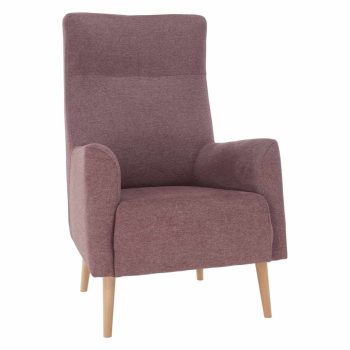   Füles fotel, fáradt rózsaszín/tölgy, SAMY , Rózsaszín , Szövet