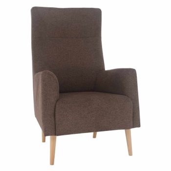 Füles fotel, barna/tölgy, SAMY , Barna , Szövet