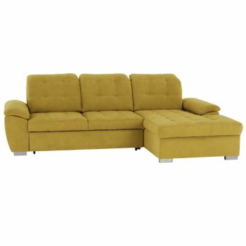   Ülőgarnitúra, mustár anyag, jobbos, EVANGELIN , Sárga , Szövet