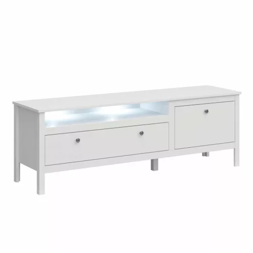 TV asztal 1S1K/160, fehér, OLJE , Fehér , MDF