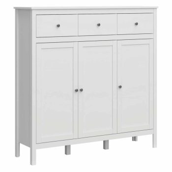 Komód 3D3S, fehér, OLJE , Fehér , MDF