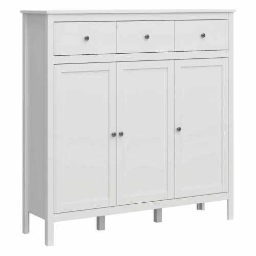 Komód 3D3S, fehér, OLJE , Fehér , MDF