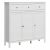 Komód 3D3S, fehér, OLJE , Fehér , MDF