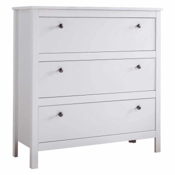 Komód 3S, fehér, OLJE , Fehér , MDF