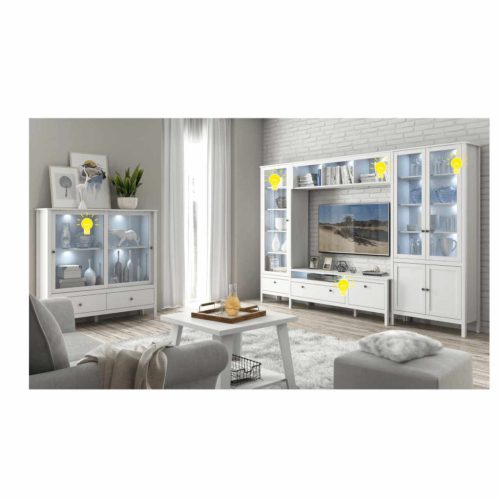 LED világítás, 2-pontos, fehér, OLJE , Fehér , Faforgács