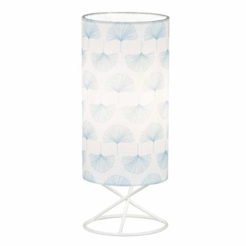   Asztali lámpa, fém/fehér textil lámpaernyő, AVAM , Fehér , Fém