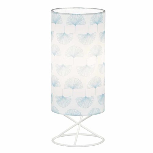 Asztali lámpa, fém/fehér textil lámpaernyő, AVAM , Fehér , Fém