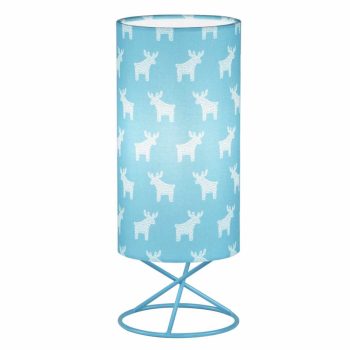   Asztali lámpa, fém/kék textil lámpaernyő, AVAM , Kék , Fém