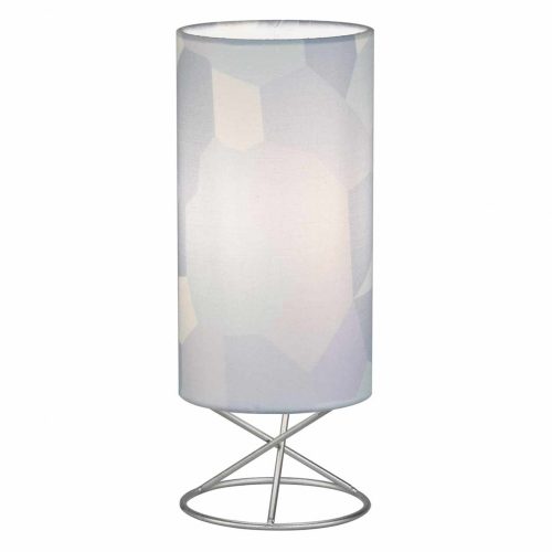 Asztali lámpa, fém/szürke textil lámpaernyő, AVAM , Szürke , Fém