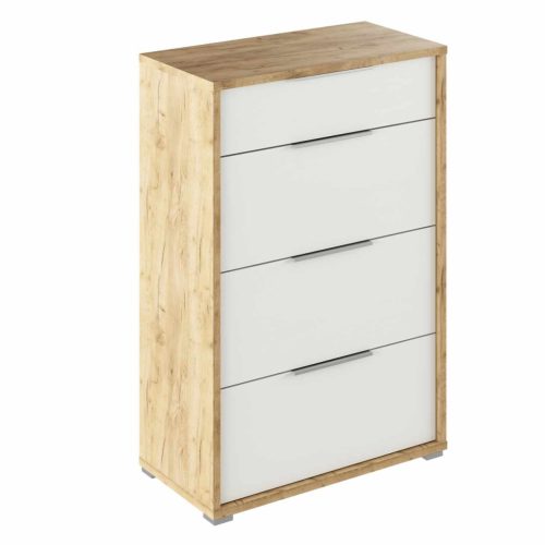 komód fiókokkal, artisan tölgy/fehér, RIOMA TYP 22 , Barna , Faforgács