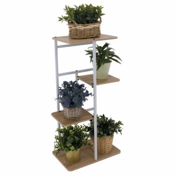   Virágállvány, fehér/sonoma tölgy, LEDOR TYP 1 , Fehér , Fém