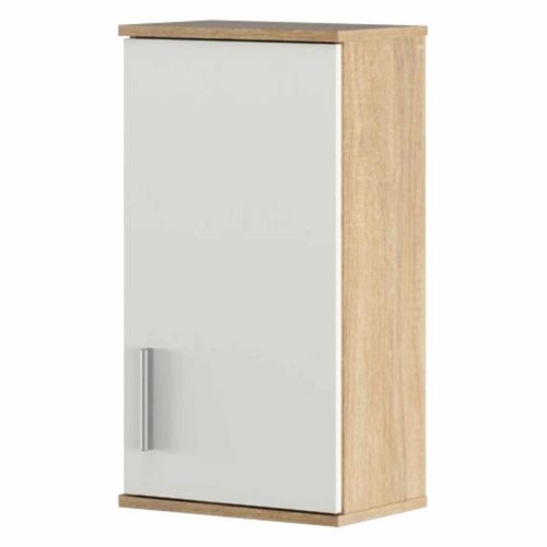 Faliszekrény, sonoma tölgy/matt fehér LESSY NEW 04 , Barna , DTD