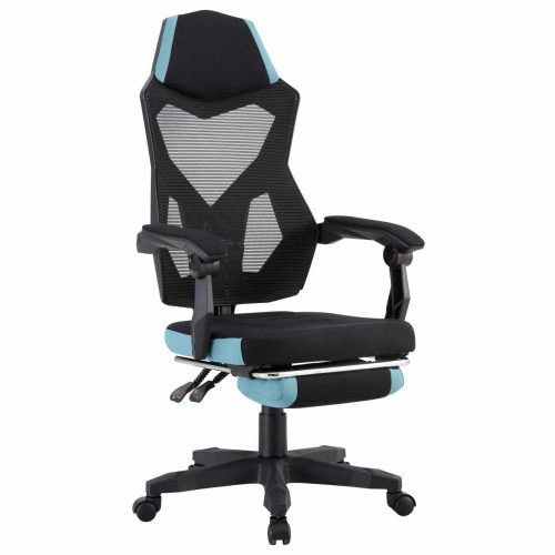Irodai/gamer szék, fekete/neomint, JORIK NEW , Türkiz , Műanyag