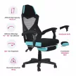 Irodai/gamer szék, fekete/neomint, JORIK NEW , Türkiz , Műanyag