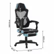 Irodai/gamer szék, fekete/neomint, JORIK NEW , Türkiz , Műanyag