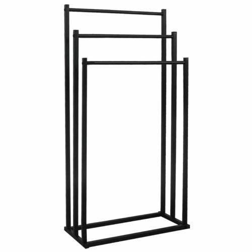 Törölközőtartó állvány, fekete, POLDO , Fekete , Fém